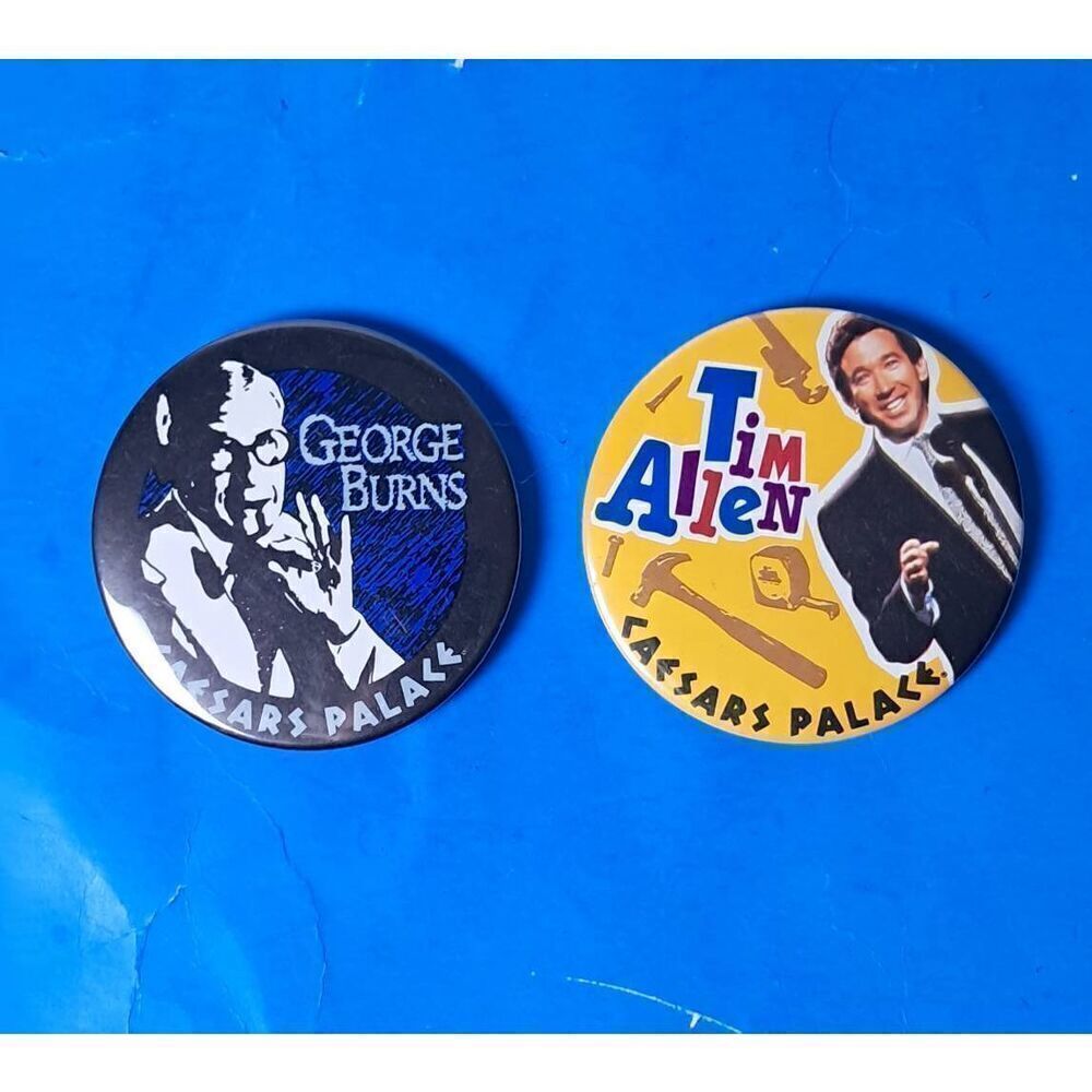 Pair of Vintage Caesars Palace collector Pins- George Burns and Tim Allen